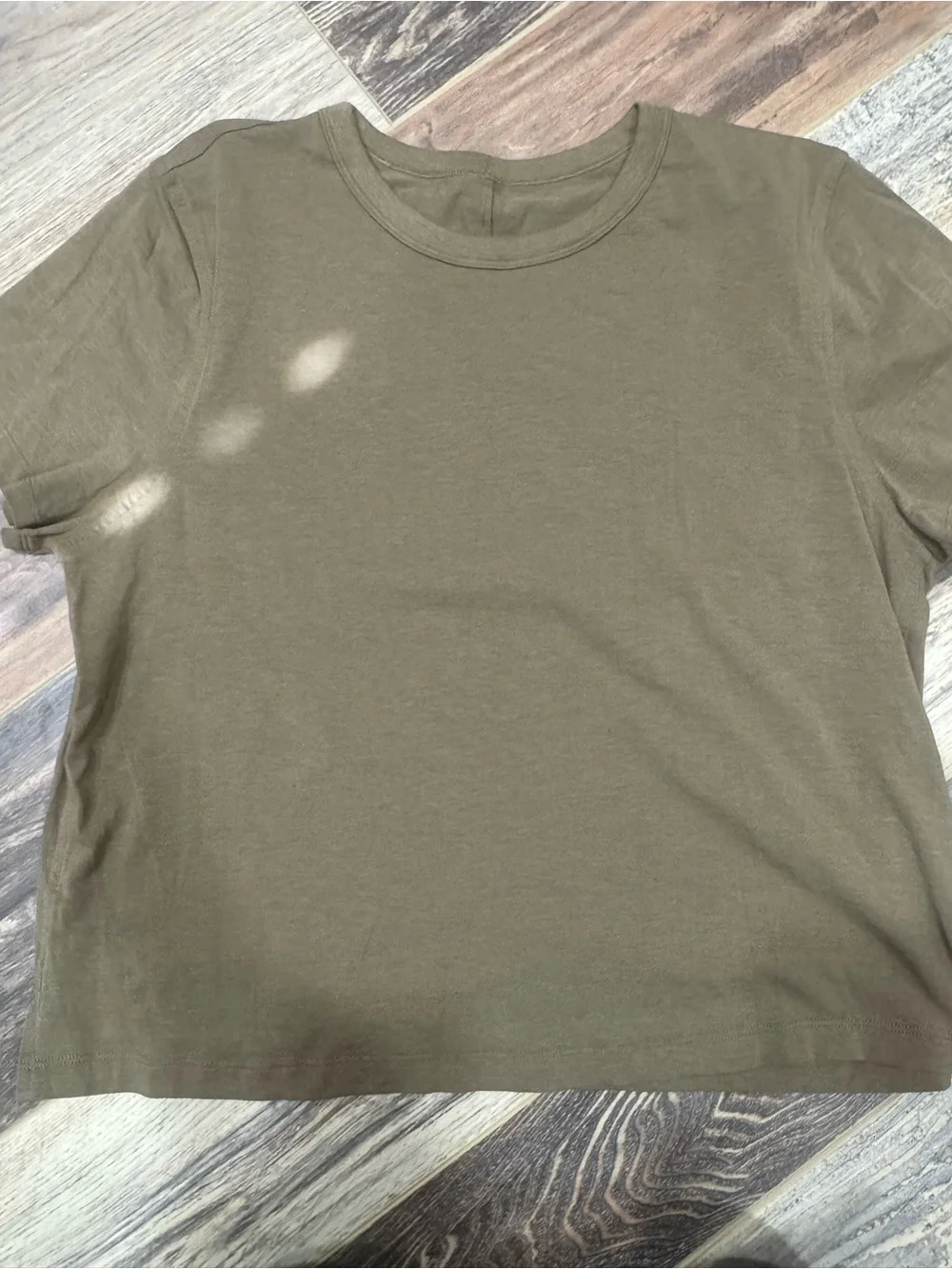 lululemon athletica Olive Green/brown Crew Neck Tee